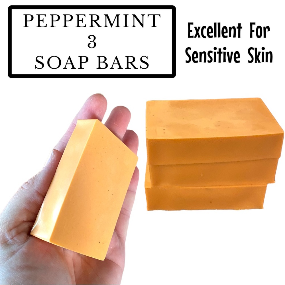 3 Bars, Peppermint Soap, Handmade ( PRICE IS FIRM ) Christmas Gifts?